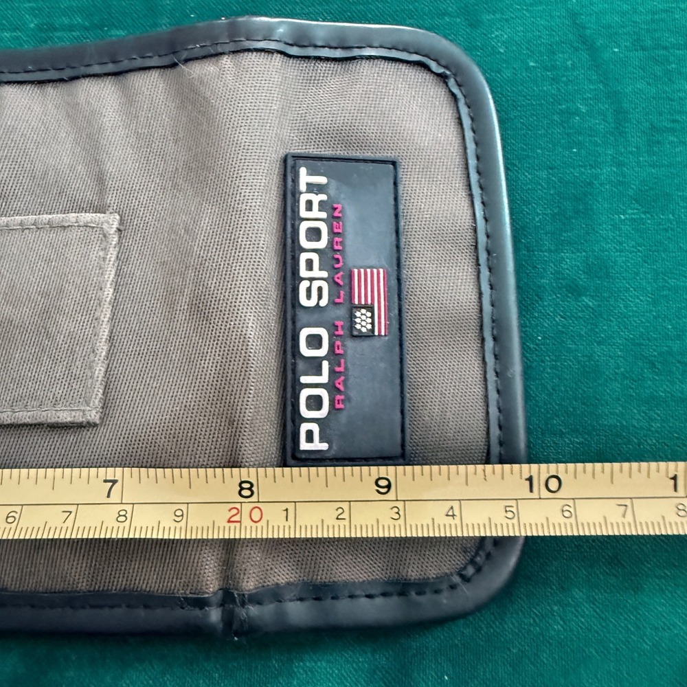 POLO SPORT Ralph Lauren Mens Trifold Wallet Khaki Nylon Velcro Closure - Picture 9 of 10